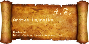 Andrae Hajnalka névjegykártya