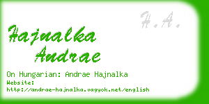 hajnalka andrae business card